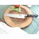 Cuchillo Cocinero Damasco Mango Micarta Negro Muela