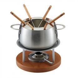 Fondue en para carne y queso en Acero Inoxidable 