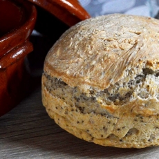 PAN CASERO DE TRIGO Y CENTENO, PAN SIN AMASAR
