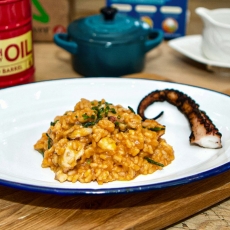 ARROZ CON PULPO, PESCADO Y ALGAS